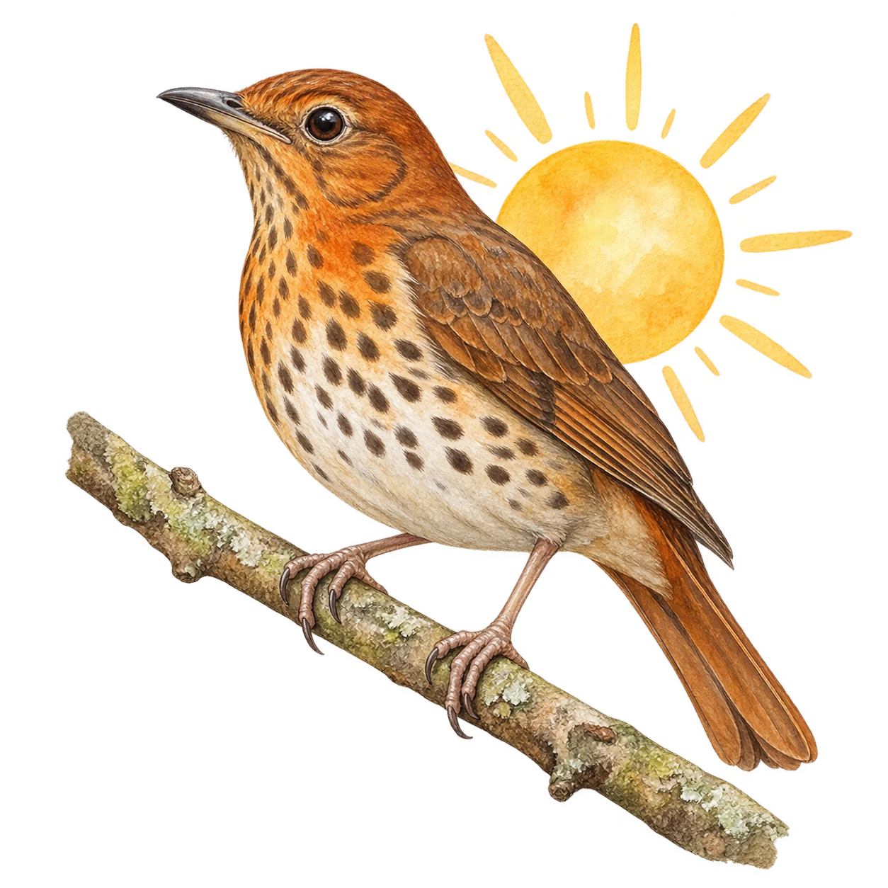 Ilustrasi burung aktif pada siang hari