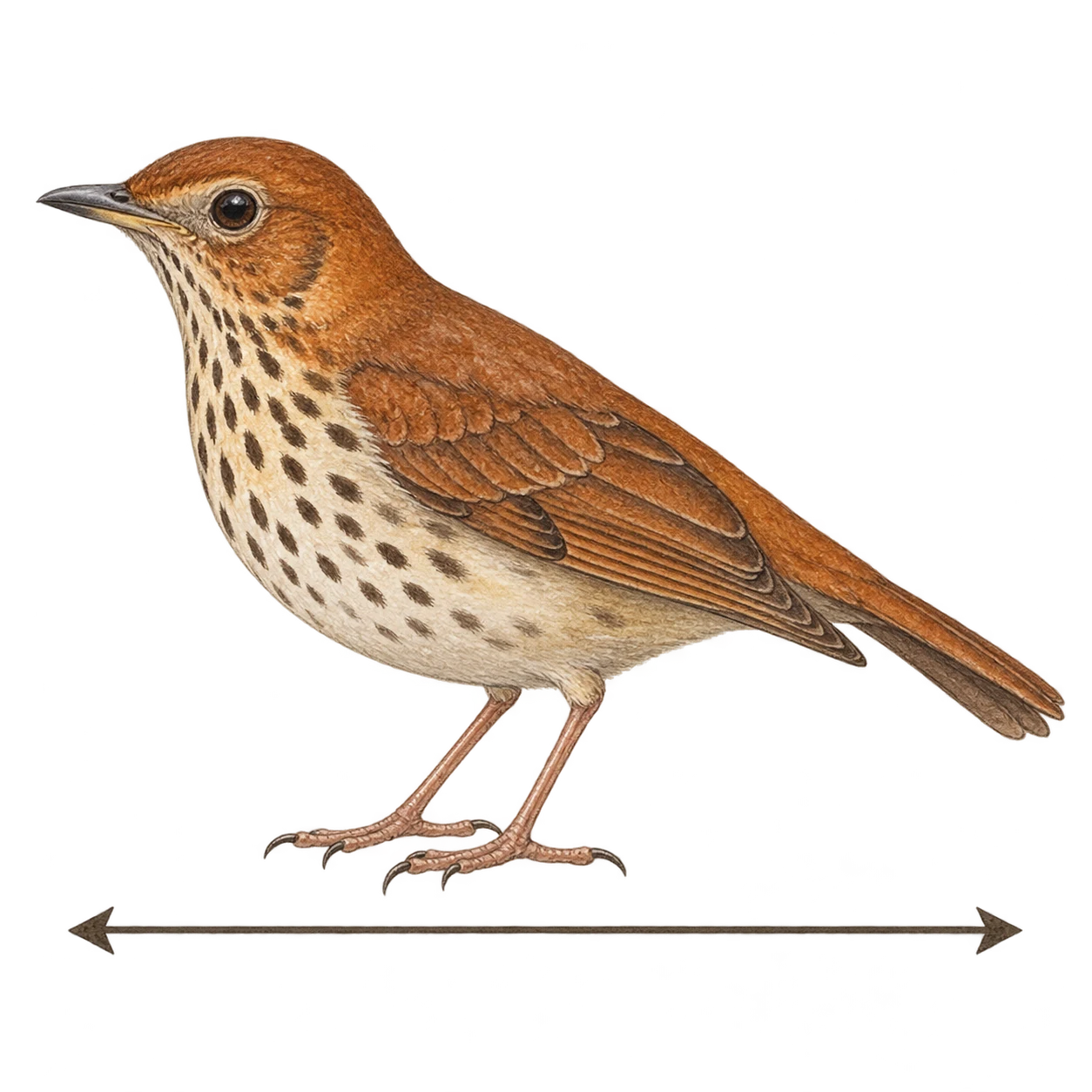 Ilustrasi ukuran panjang burung