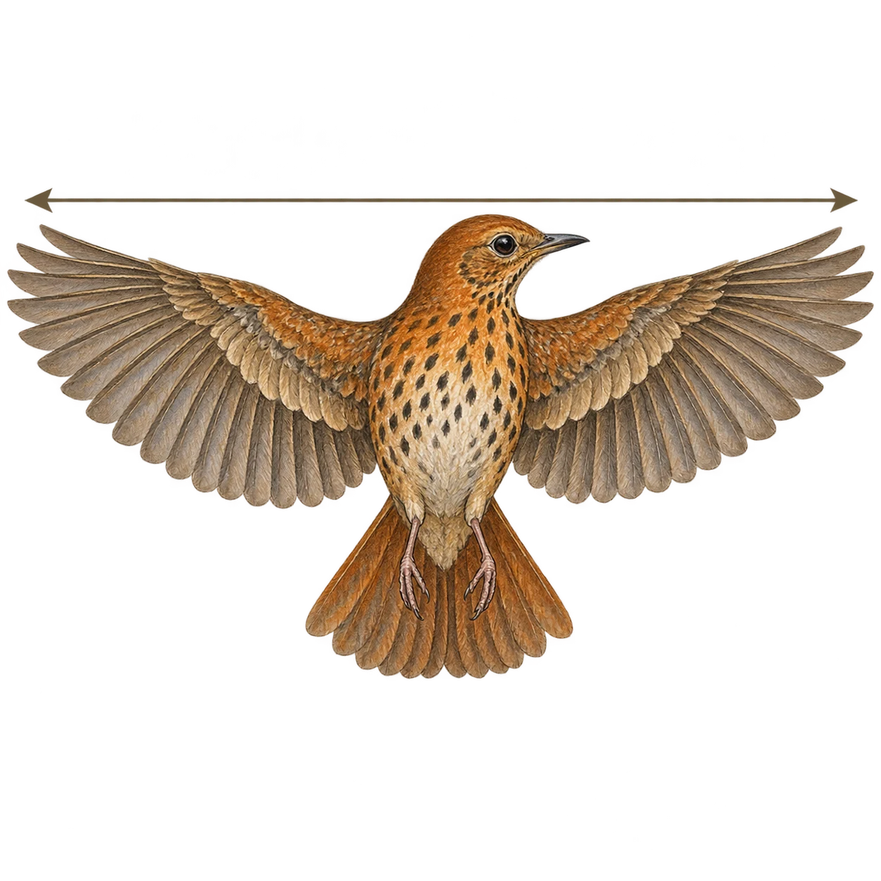 Ilustrasi rentang sayap burung