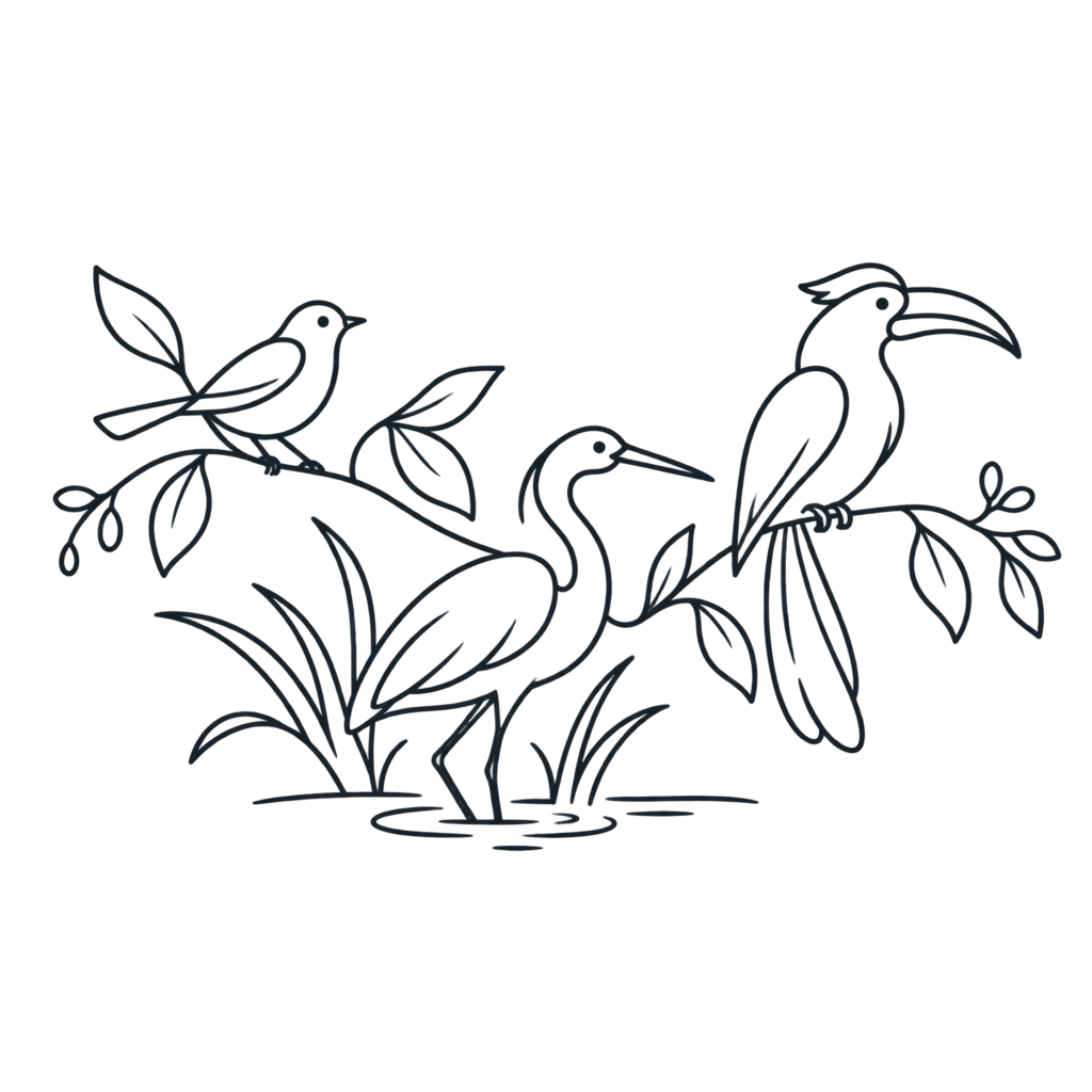 Ilustrasi kategori burung