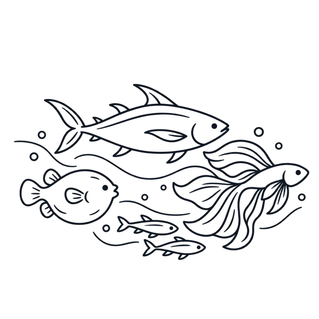 Ilustrasi kategori ikan